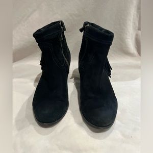 Sam Edelman Black Leather Fringed Boots 9